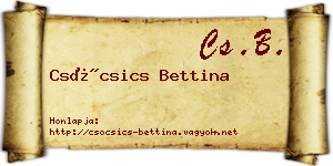 Csócsics Bettina névjegykártya